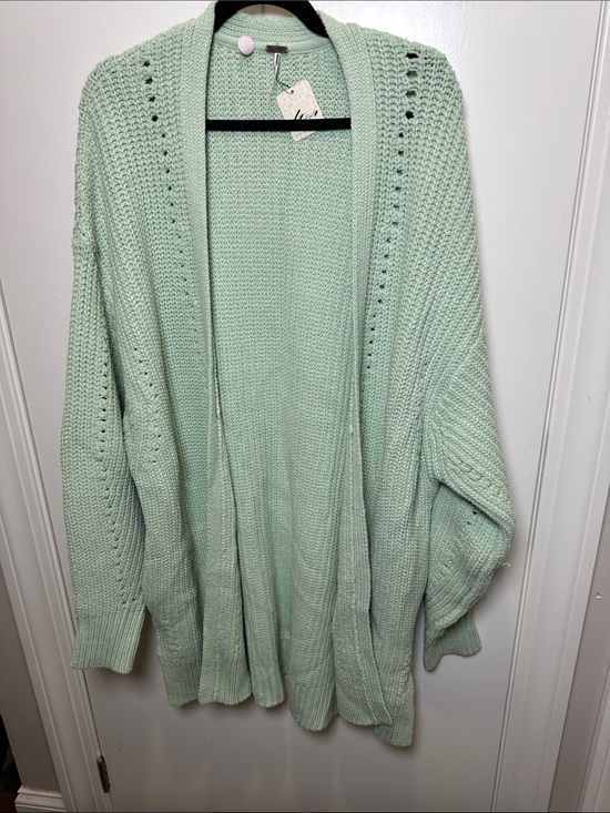 Free People Sweaters - Free People Soft Mint Open-Front Knit Cardigan (51)